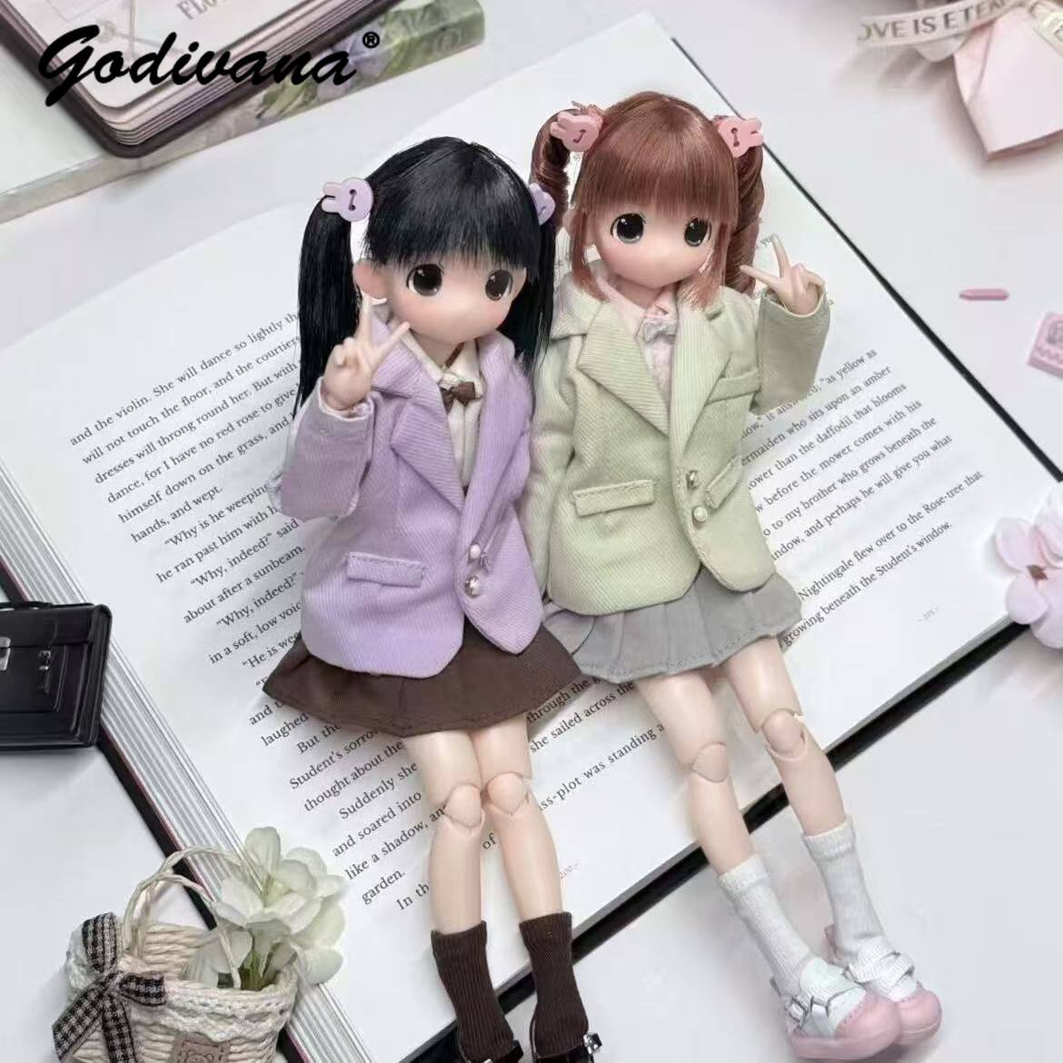 Bjd Doll 1 6 Full Set With Clothes - Одежда для кукол Blythe/OB22/24/azone: милый осенний