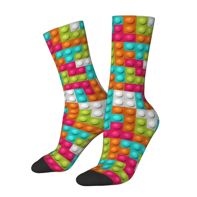 Building Blocks - Мужские красочные модельные носки Kawaii с