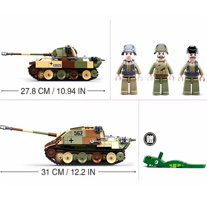 725 деталей, военный танк Panz – обзор и цена Lego Compatible Military Tank