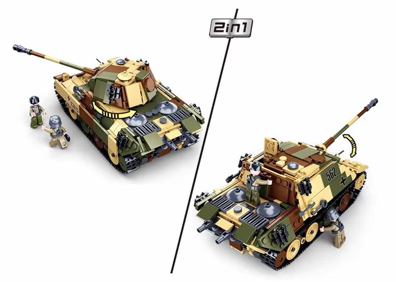 725 деталей, военный танк Panz – обзор и цена Lego Compatible Military Tank