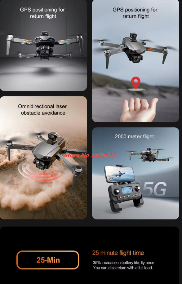 GPS-дрон с бесщеточным двигате – обзор и цена Fpv Brushless Rc Drone 4K
